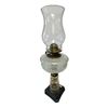 Image 1 : Beautiful Vintage P & A MFG CO. Hand Painted Diamond Cut Pattern Glass Oil Lamp (Square Base)