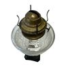Image 2 : Beautiful Vintage P & A MFG CO. Hand Painted Diamond Cut Pattern Glass Oil Lamp (Square Base)