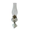 Image 1 : Vintage Hobbs Loop + Ribbed Band Milk Glass Oil Lamp (Square Base)