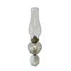 Image 1 : Vintage Scovill Milk Glass Bottom Pressed Glass Oil Lamp (Octagonal Base)