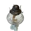 Image 3 : Beautiful Vintage Orante Milk Glass Bottom Floral Theme Pressed Glass Oil Lamp (Square Base)