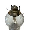 Image 2 : Vintage Soft Purple Hue Pressed Glass Bullseye Oil Lamp (Square Base)