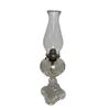 Image 1 : Beautiful Pressed Glass Bullseye Made In USA Oil Lamp