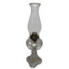 Image 1 : Vintage Scovill Pressed Glass Bullseye Oil Lamp (Square Base)