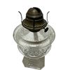 Image 2 : Vintage Pressed Star Pattern Glass Oil Lamp (Square Base)