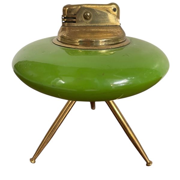 Vintage Green UFO 3 Legged Table Lighter