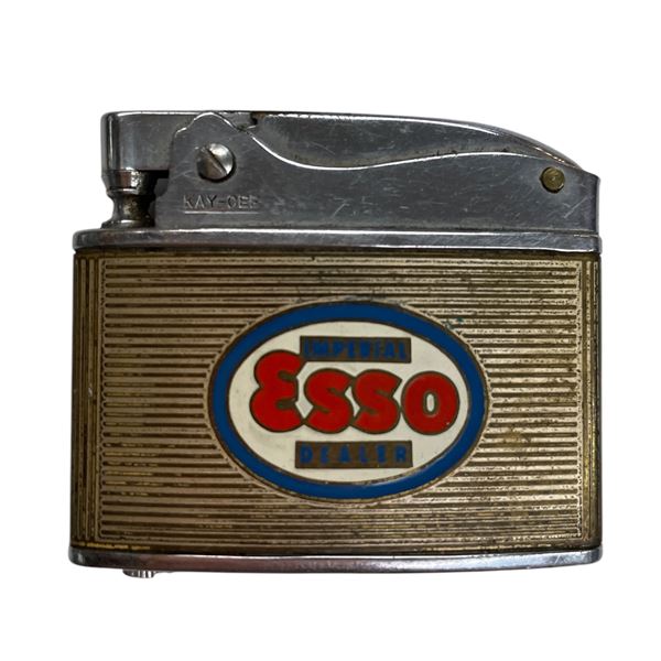 Vintage Kay-Cee Esso Dealer Lorne Chrystal Blairmore Alta. Lighter