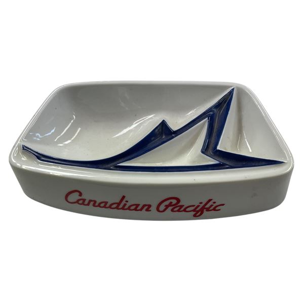 Vintage 1960's Canadian Pacific Airlines Ceramic Ashtray Made in Japan
