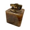 Image 2 : 3 Vintage Mid-Century Lighters: Thorens Single Claw Green Onyx, Simson Brown Onyx & More