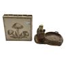 Image 1 : Vintage Handmade Mushroom Tile Match Box & Vintage Syroco Dog Ashtray and Cigarette Holder