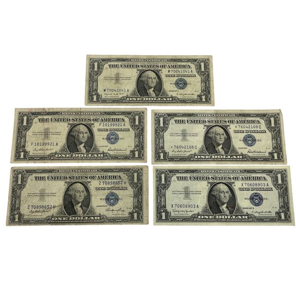 5 x American 1 Dollar Bank Note (1935/1957)