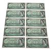 Image 1 : 10 x 1967 Canadian 1 Dollar Bank Note
