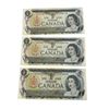 Image 2 : 5 Vintage Canadian Bank Notes: 2x $2 Bills (1974) & 3x $1 (1973)