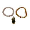 Image 1 : 3pc Jewellery: 2 Bracelets & 1 Owl Pendant