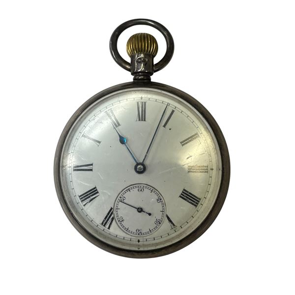 Vintage Sterling Silver (Lion Marked) A.W.W.Co Riverside Waltham Mass Engraved Pocket Watch