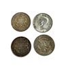 Image 2 : 4 North American Coins: 3x Canadian Silver Half Dollars (1950, 1953, 1963) & Kennedy 1964 1/2 Dolla