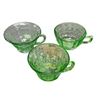 Image 3 : 3 Vintage Uranium Glass Handled Cups