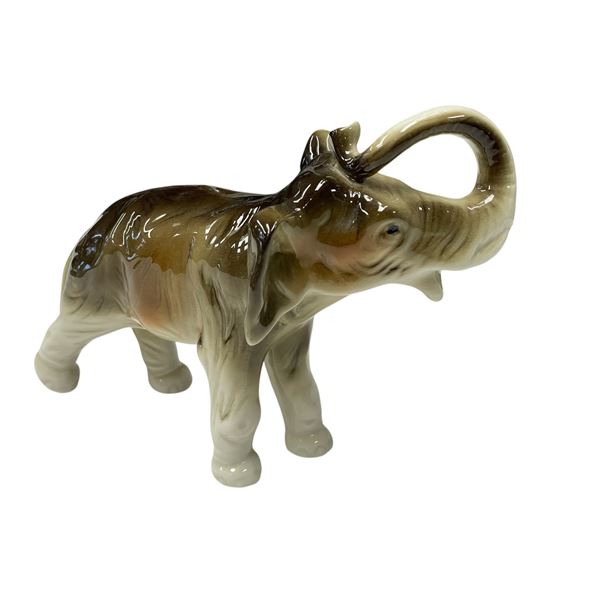 Vintage Royal Dux Porcelain Elephant Figurine