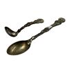 Image 1 : Pair Of Plated Turkey Motif Serving Spoons