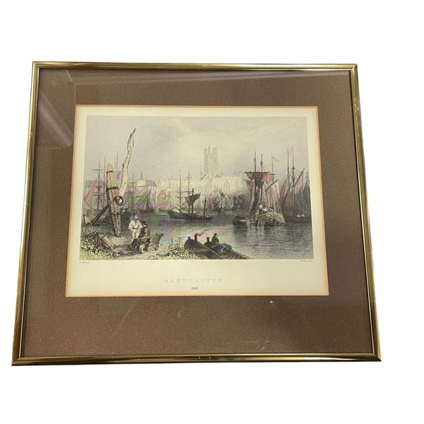 Vintage Framed After Bartlett, Gloucester Print