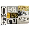Image 1 : Assorted Vintage License Plates, Train Number Decals, & Exit Sign Decal (The Klondike, & Aruba)