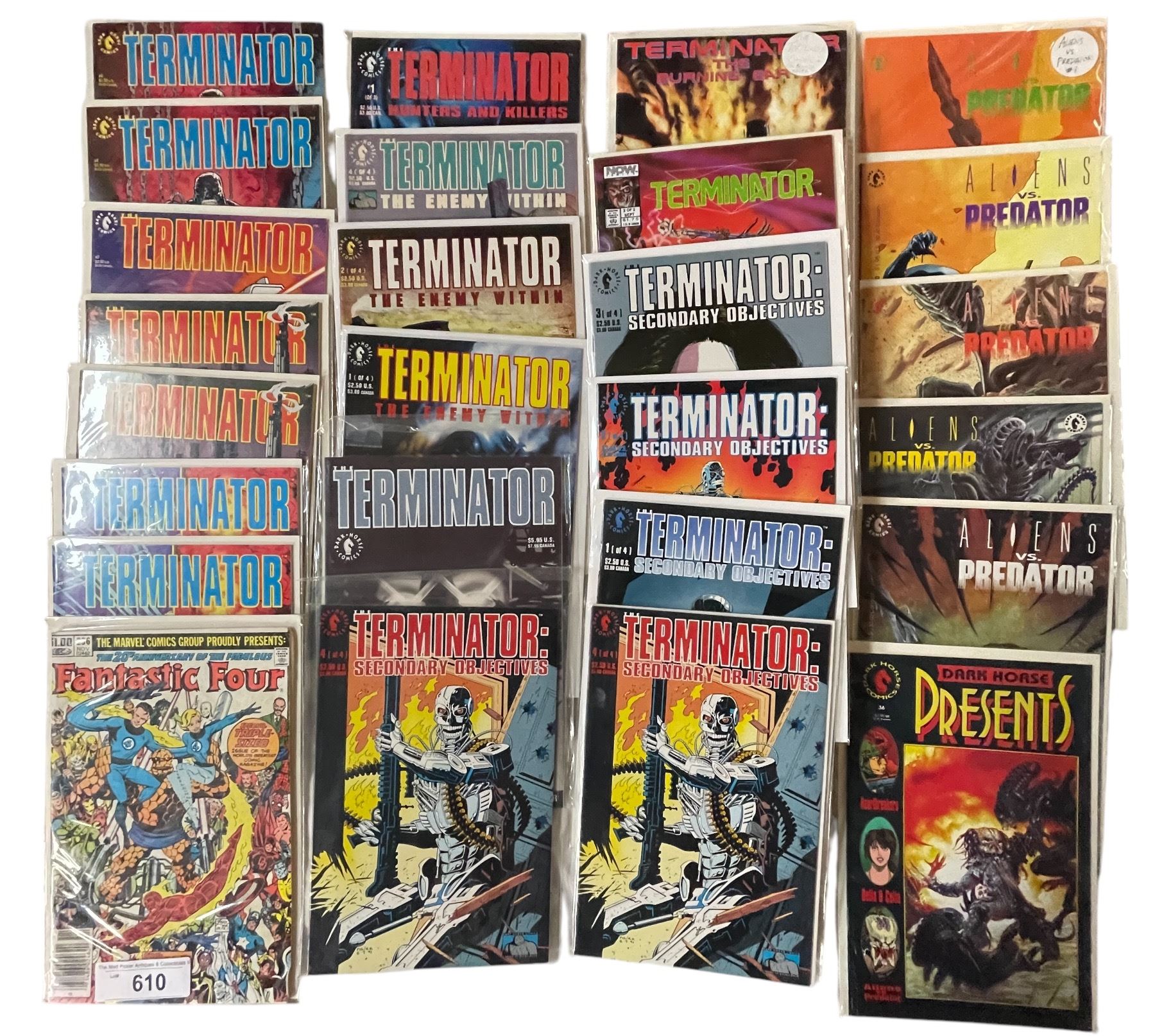 Variety Of Comic Books (Some Vintage): Fantastic Four, Aliens Vs ...