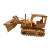 Image 2 : 2 Hand Carved Wooden Vehicles: Truck With Trailer & Dozer