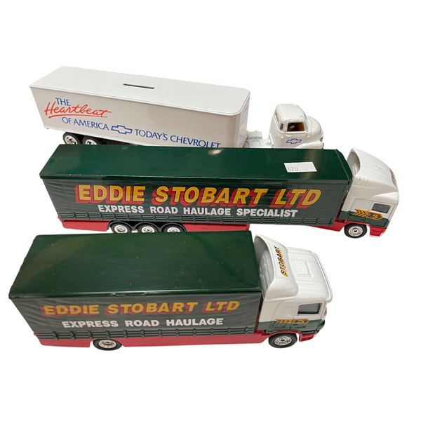 3 Die Cast Trucks (1Bank) : Eddie Stobart & Chevrolet
