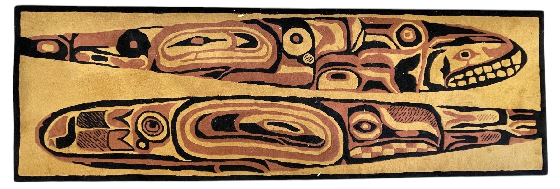 Vintage Jordan's Rugs First Nations Salmon & Eagle Print Rug