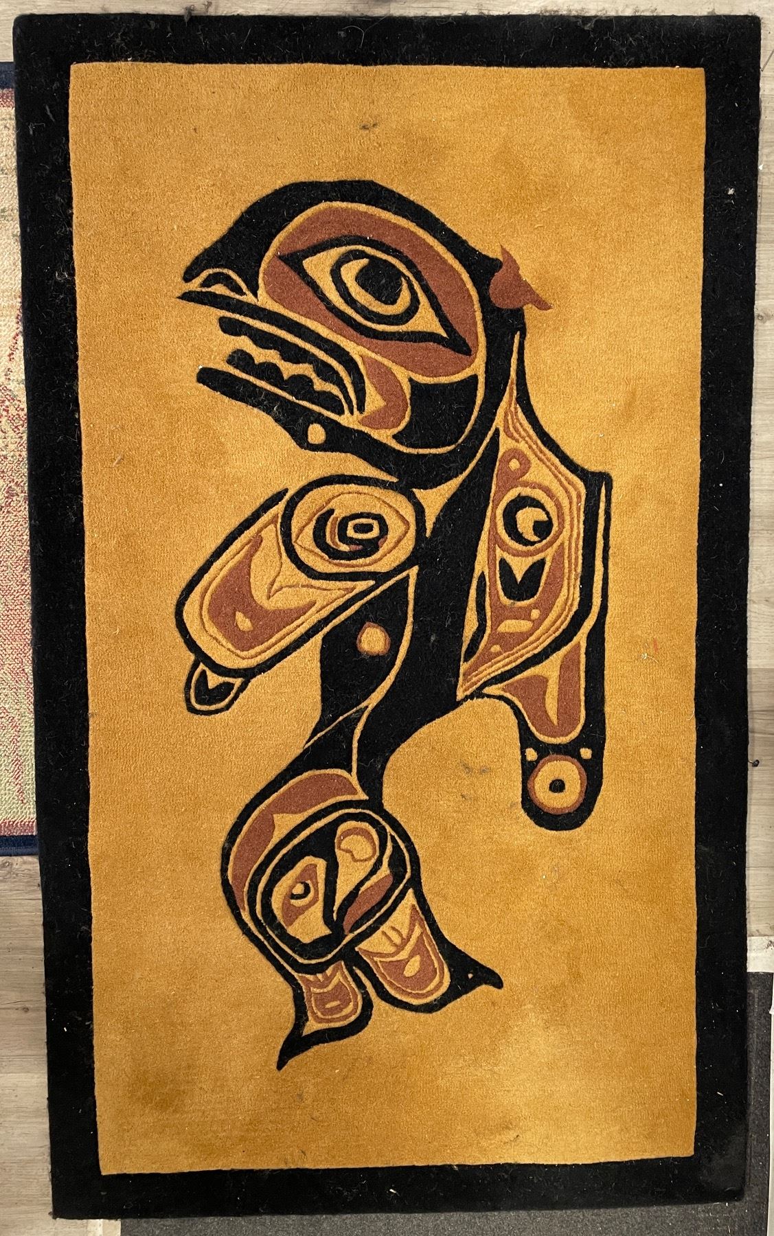 Vintage Jordan's Rugs First Nations Killer Whale Print Rug