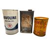 Image 2 : Vintage Gas / Oil Collectibles: Gulf Bow Tie, Havoline/Texaco Oil Can, 1944 Shell Grease Can, & More