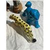 Image 2 : Vintage Variety Lot: Horn Carved Feline, Jade Top Box, Foo Dog, Disney's Tramp Dog, & More