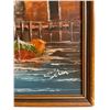 Image 2 : Vintage Framed Original Oil On Canvas Painting Fishermen Scene Artist Signed Slim