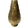 Image 2 : 2 Asian Collectibles: Wooden Figurine & Brass Vase