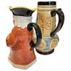 Image 2 : 2 Vintage Pitchers: Burlington "Boozer" & A Hand Painted One