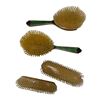 Image 2 : 4 Vintage Deco Green Enamelled Copper Wrapped Vanity Brushes