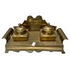 Image 1 : Vintage Heavy Brass Inkwell Set