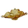 Image 2 : 2 Vintage Amber Art Glass Center Piece Bowl (2 Sizes)