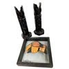Image 2 : Assorted First Nations Collectibles: Resin Totem Poles. Hand Carved Eagle, Spoons, & Pen Holder