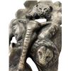 Image 2 : Vintage Hand Carved Soapstone Animal Statue: Elephant, Feline, Rino, Water Buffalo, & Lion