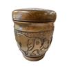 Image 2 : Vintage Hand Carved Wooden African Lidded Container Depicting Wild Life Animals