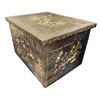 Image 2 : Vintage Rolling Brass Embossed Firebox With Assorted Picture Frames