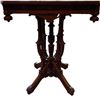 Image 1 : Beautiful Upside Down Finial Bevelled Square Top Parlor Table