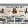 Image 2 : Vintage Framed Royal Canadian Navy 1910-1985 75th Anniversary Poster