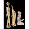 Image 1 : 3 Vintage Figurines: Matching Wooden Couple & Stone Carved Woman