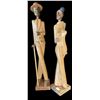 Image 2 : 3 Vintage Figurines: Matching Wooden Couple & Stone Carved Woman