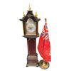 Image 1 : 2 Vintage Table Top Collectibles: British Flag & Small Grandfather Clock