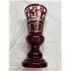 Image 3 : Vintage Czech Ruby Red Cut Crystal Vase