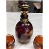 Image 2 : Vintage Czech Etched 7pc  Decanter Set