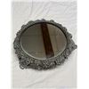 Image 2 : Vintage 3 Footed Silver Plated Mirror Bottom Grape Motif Pedestal
